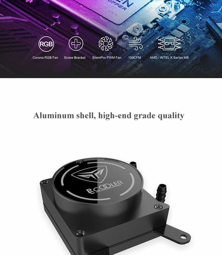Pccooler GI-AP240X чехол для ПК с водяным охлаждением двойной 12 см Компьютерный Вентилятор cpu кулер для воды для AMD TR4/SP3 и INTEL 2011/2066