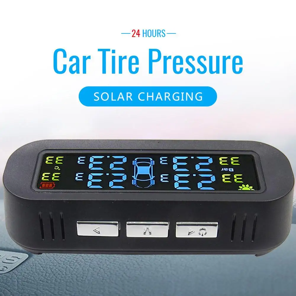 Автомобильный Солнечный беспроводной монитор давления в шинах Система шин TPMS