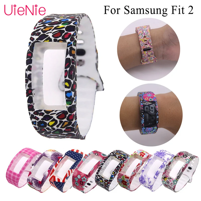 Силиконовый ремешок с цветочным принтом для умных часов Samsung Gear Fit 2 18 мм мягкий