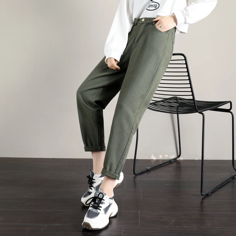 Женские повседневные штаны с карманами REALEFT штаны-шаровары высокой талией для