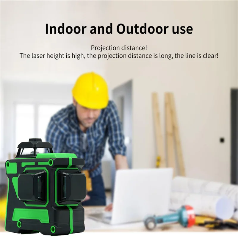 NVZHANGCHEN Laser Level 12 Lines 3D Self-Leveling 360 Horizontal And Vertical Cross Super Powerful Green | Инструменты