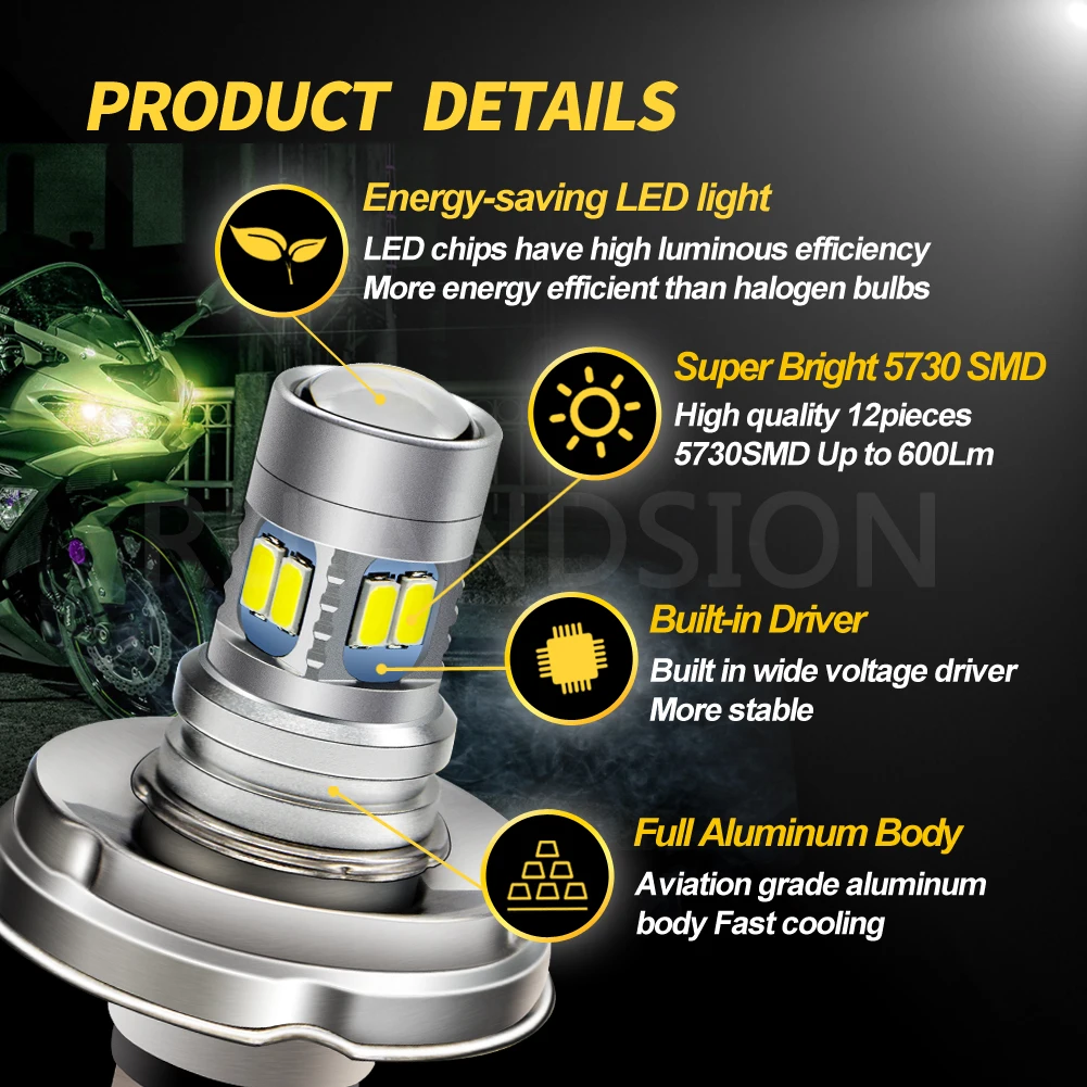 RUIANDSION 1 шт. P45T R2 5730SMD 12 светодиодов 2 Вт лампа постоянного тока 6-30 в 6 В 24 аксессуары