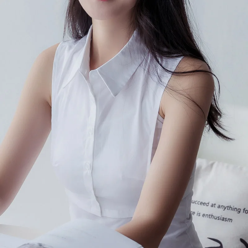 

New Women Shirt Fake Collar Cotton Detachable Collar Blouse Vintage Lapel Blouse Top Women OL Shirts Clothes Accessories