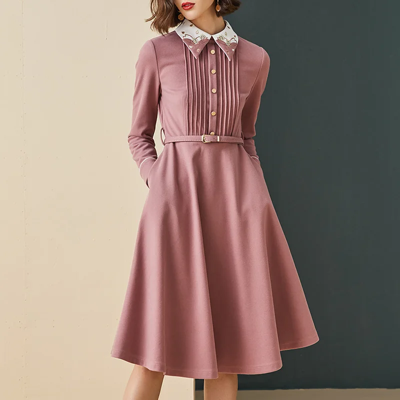 Осенние женские платья с длинным рукавом размера плюс S XL офисное женское