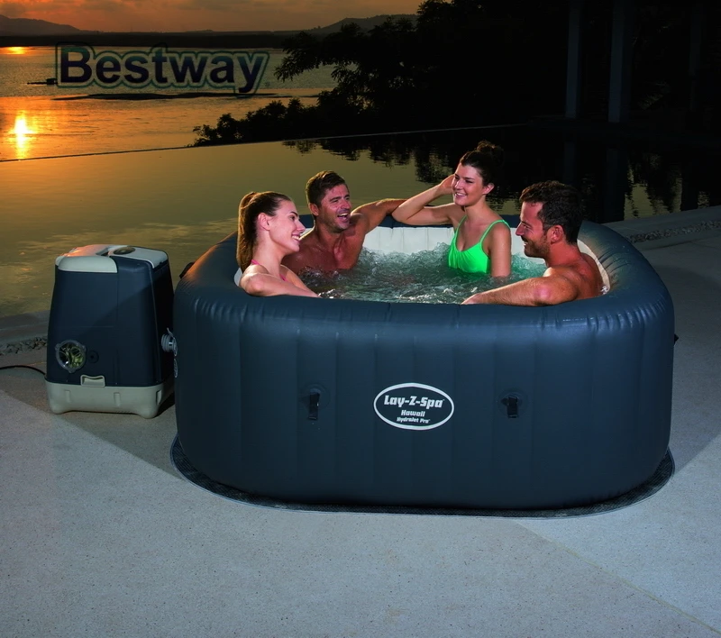 54138 BestWay 180x180x71 см Hawaii HydroJet Pro SPA 71x71x2" Lay-Z-Spa квадратный надувной массажный спа семейный бассейн с подогревом