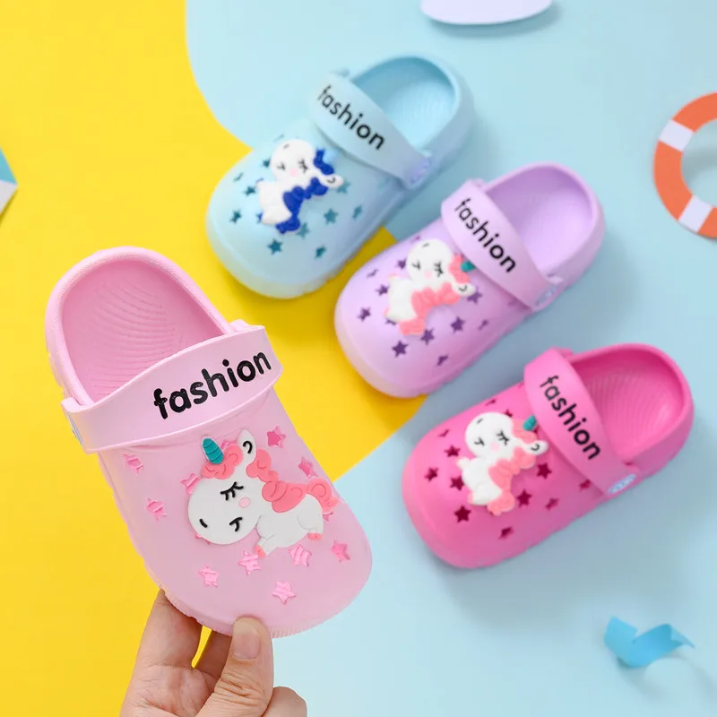 Детская летняя обувь с отверстиями мультяшным принтом|Тапочки| |