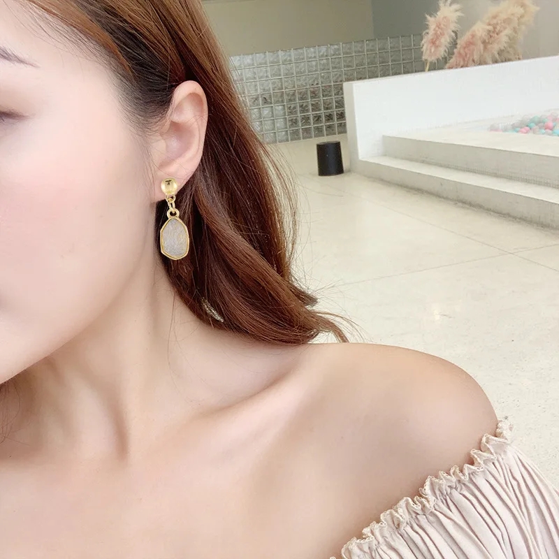 Korean Asymmetric Retro Crystal Pearl Niche Premium Sense Temperament Net Red Circle Personality Design Earrings Sale Bohemian | Украшения