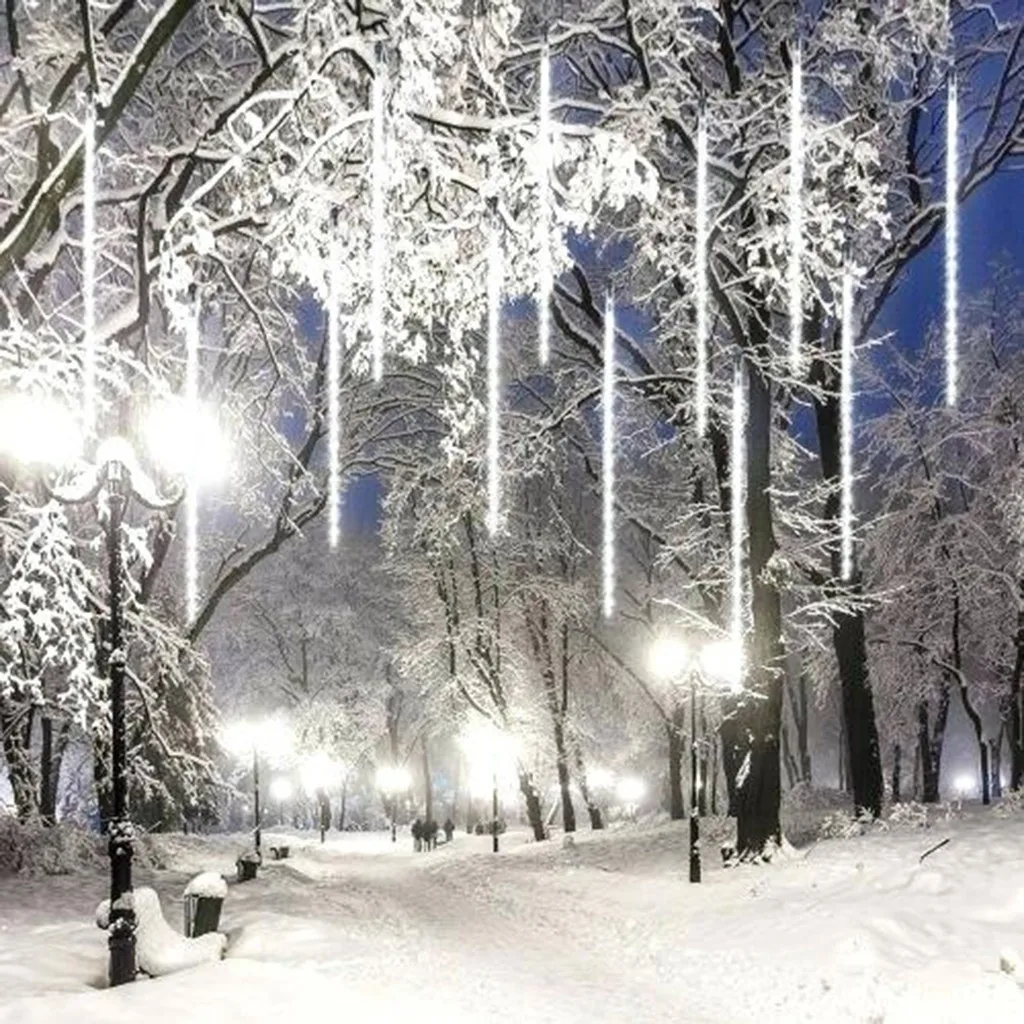 New Year 4Pcs 30cm Outdoor Meteor Shower Rain 4 Tubes LED String Lights Waterproof For Christmas Wedding Party Decoration 1224 |