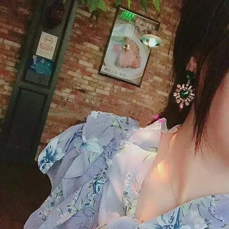 MENGJIQIAO новый корейский Блестящий Кристалл Сердце Длинные серьги Mujer Moda массивные
