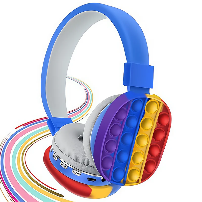 

Decompression Creative Silicone Stereo Headset Toy Wireless Headphone Toy Headphone Fidget Toy Tie Dye Headphone