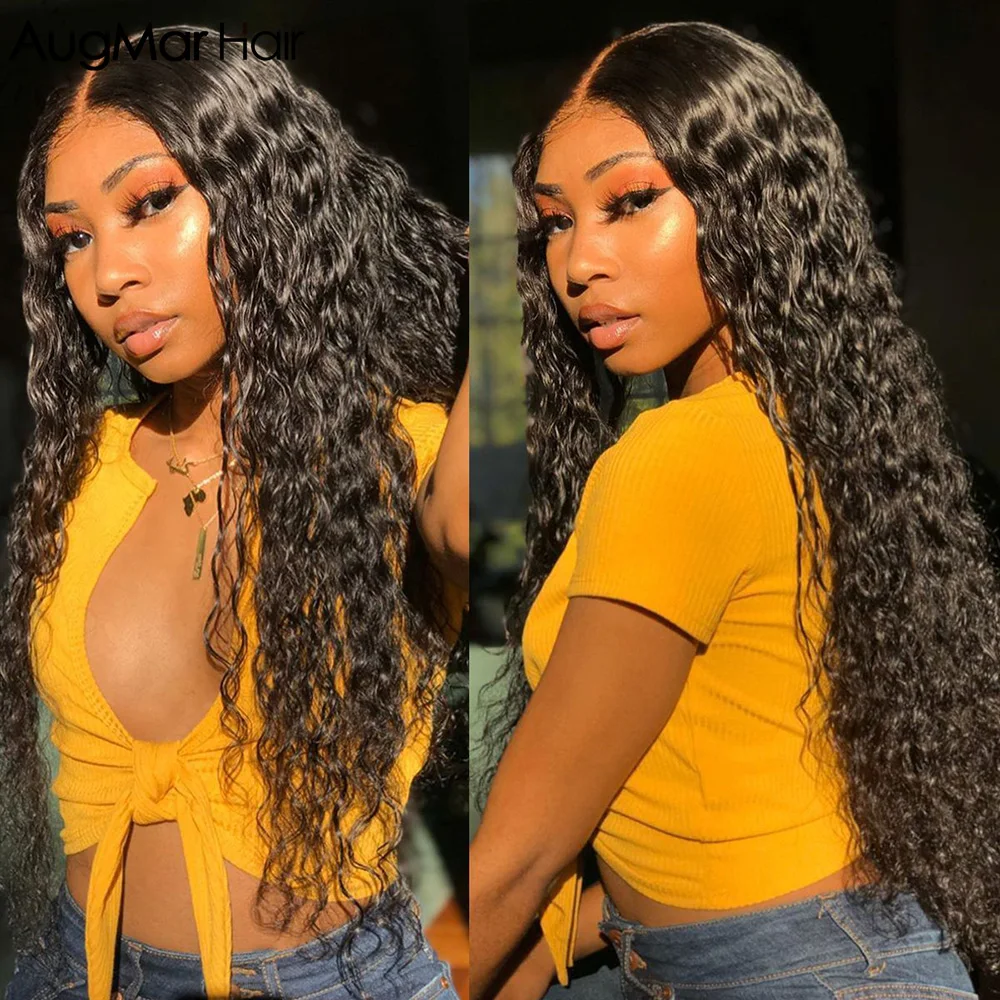 

Curly Lace Closure 150% Human Hair Wigs Pre Plucked Remy Hair With Baby Hair