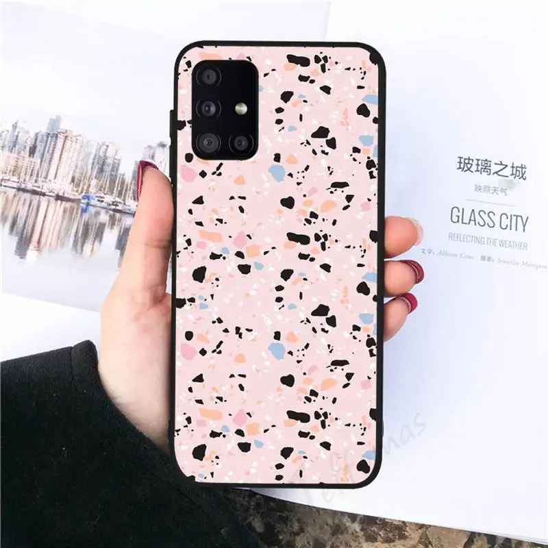 

terrazzo seamless Phone Case black For Samsung galaxy S 21 20 10 8 A 51 71 50 21s 70 40 20 20e note 10 plus Ultra 5g fe