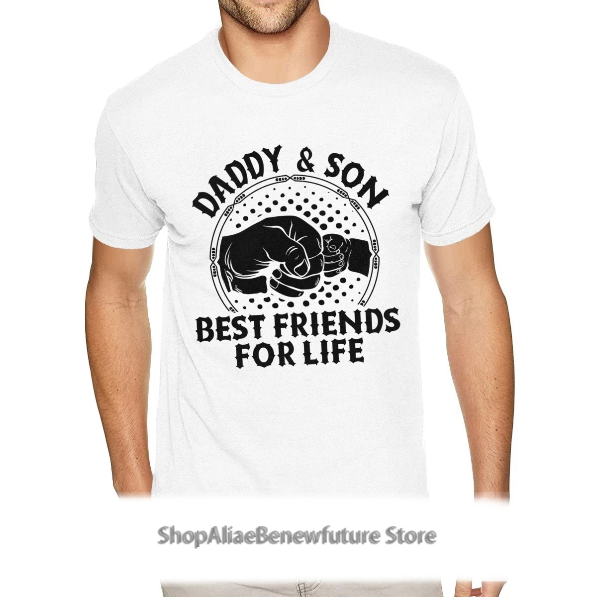 Высокий Размеры папа и сын лучшие друзья для жизни футболка мужчин в стиле хип