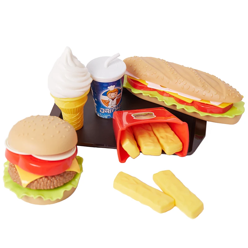 Hamburger French Fries Pretend Play Food Toys Kitchen Set for Kids Toddlers for sale online 
