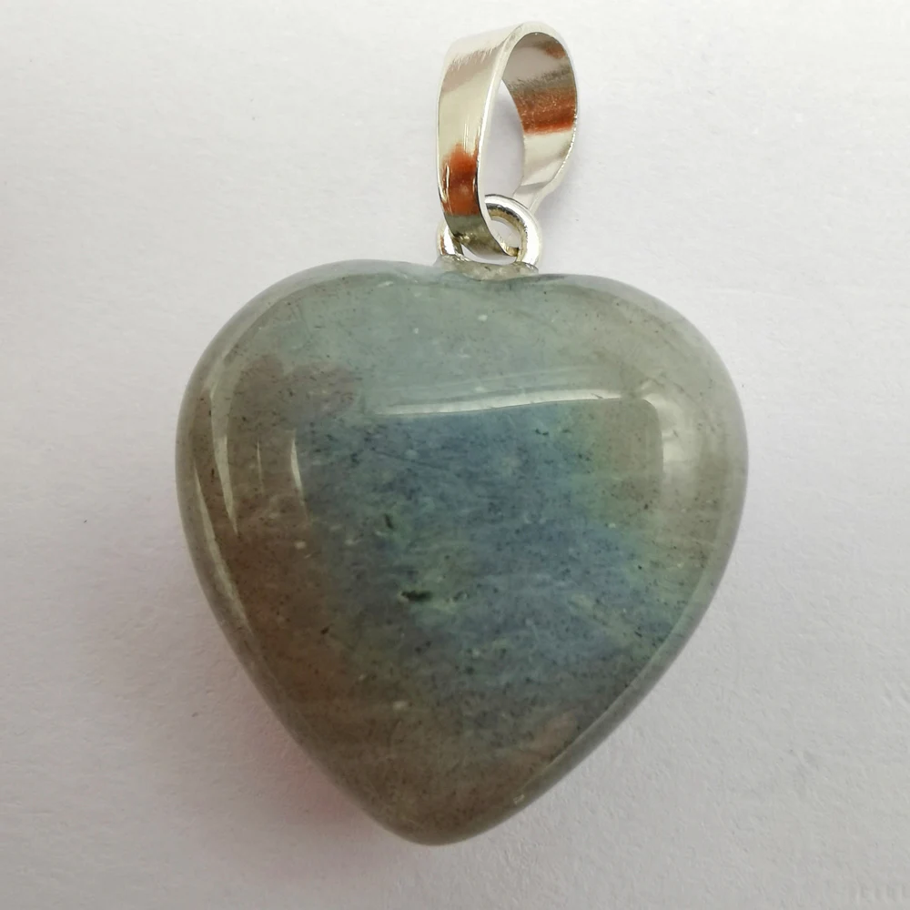 Labradorite Натуральный Лабрадорит/авантюрин/кристалл/Сердолик/Песчаник/камень тигровый глаз сердце драгоценный камень кулон счастливые ювелирные изделия для подарка 1 шт - Окраска металла: Labradorite