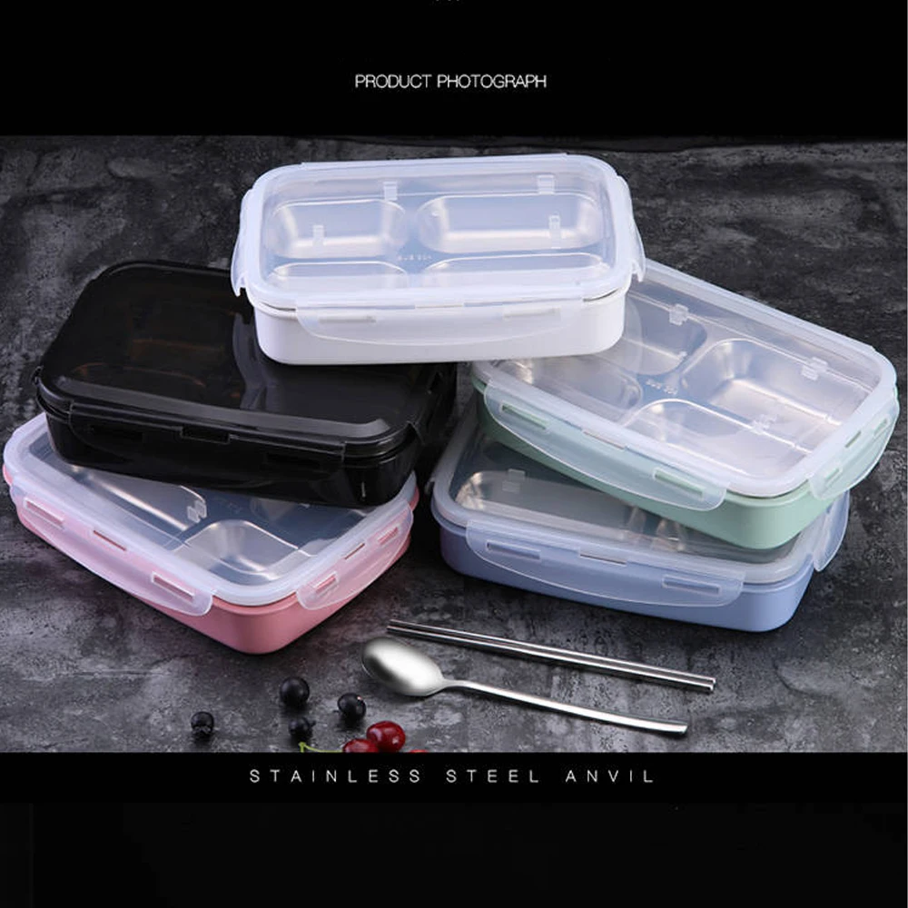Переносная коробка Bento из нержавеющей стали 304 3/4 решетки контейнер для еды