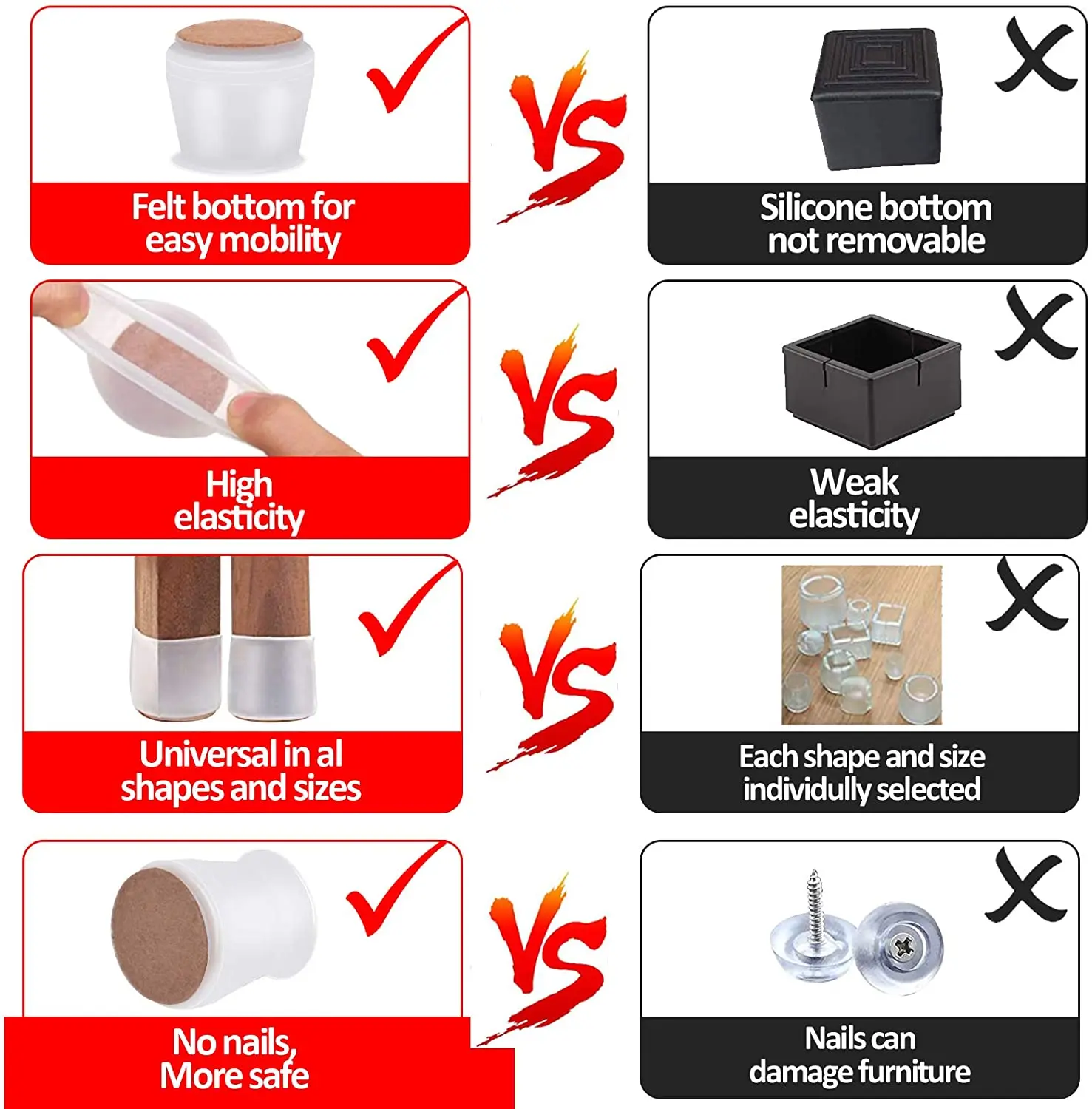 Силиконовые чехлы для ножек стула фетровое дно мягкие силиконовые протекторы