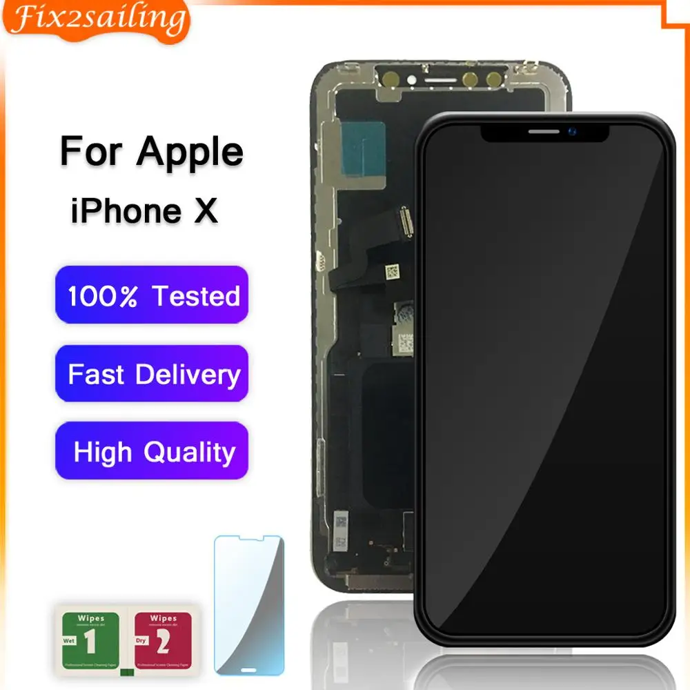 ЖК-дисплей для Apple iPhone X с сенсорным экраном дигитайзер в сборе Замена Iphonex черный -