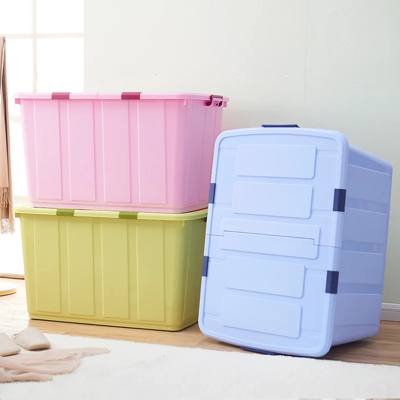 

350L Large Storage Box Household Clothes Quilt Storage Box with Lid Storage Box Thick Plastic Storage Box Artifact Organization