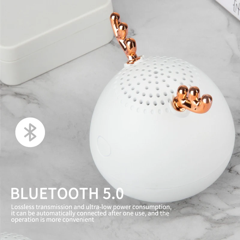 Креативный Рождественский подарок милая Bluetooth колонка с оленьими рогами Мини