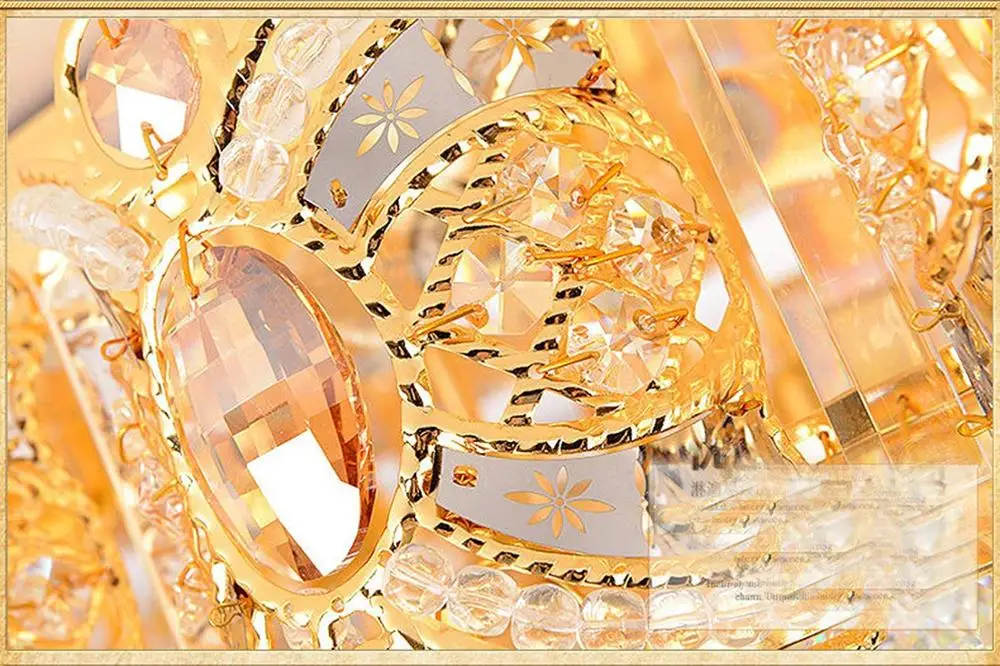 LED K9 хрустальный Золотой потолочный светильник люстры домашний бар потолочные