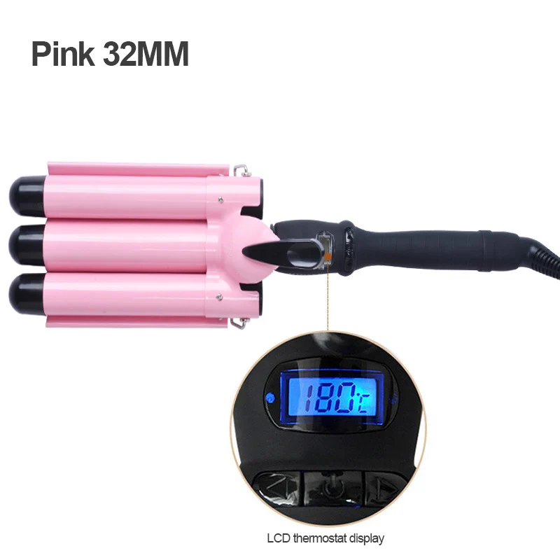 

Hair Curler Curling Iron Wave Hair Curlers Professional Hair Care UK EU US Plug For Curls Waves LCD Display Ceramic Curly