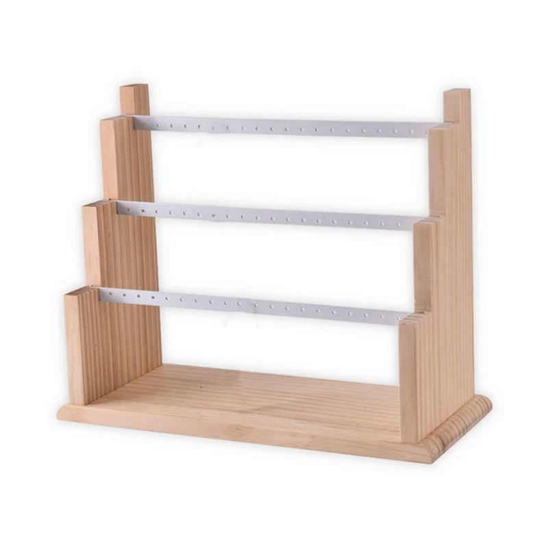 2 Pcs 3 Tier Bracelet Display Organizer Jewelry Holder Storage Rack White Bamboo+Velvet & Wooden Metal | Украшения и
