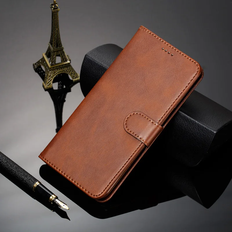 Флип чехол в стиле ретро для Samsung S10 кожаный бумажник из телячьей кожи с