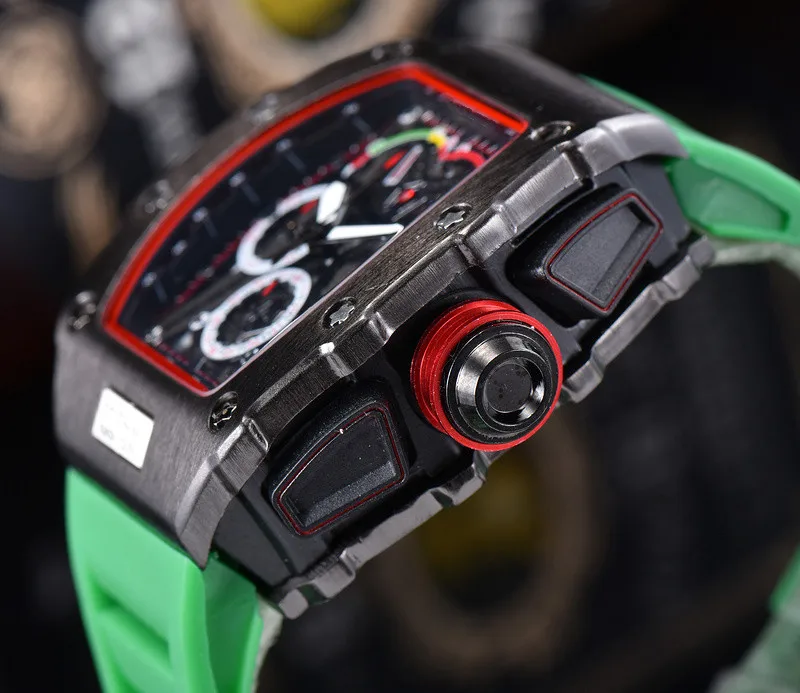 

Men's Watch Quartz Fashion gift Men Man Watches New All dials work Hollow Wood Grain Shape Rubber Strap Individual Trends