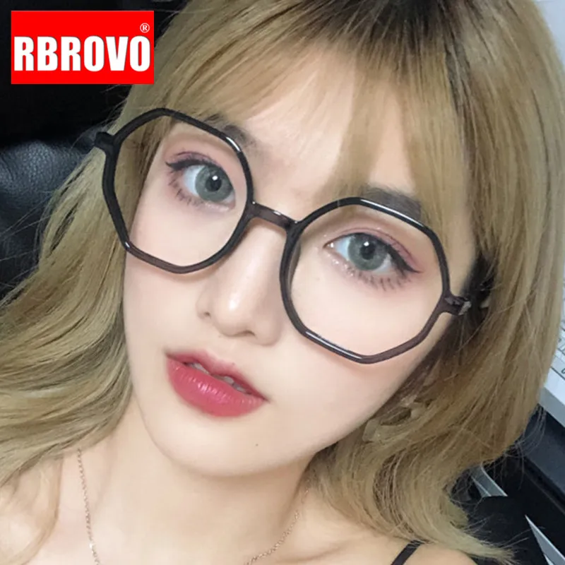 

RBROVO 2023 Oversized Glasses Women Luxury Glasses Frame for Women Luxury Eyeglasses Women/Men Mirror Gafas De Lectura Hombre