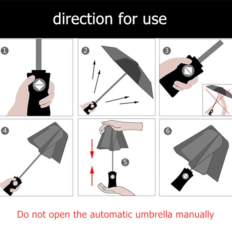 

Automatic Folding Umbrella Black Coating Anti UV Sunscreen Parasol Sunny and Raining Umbrella Stylish Grid Portable Car Umbrella