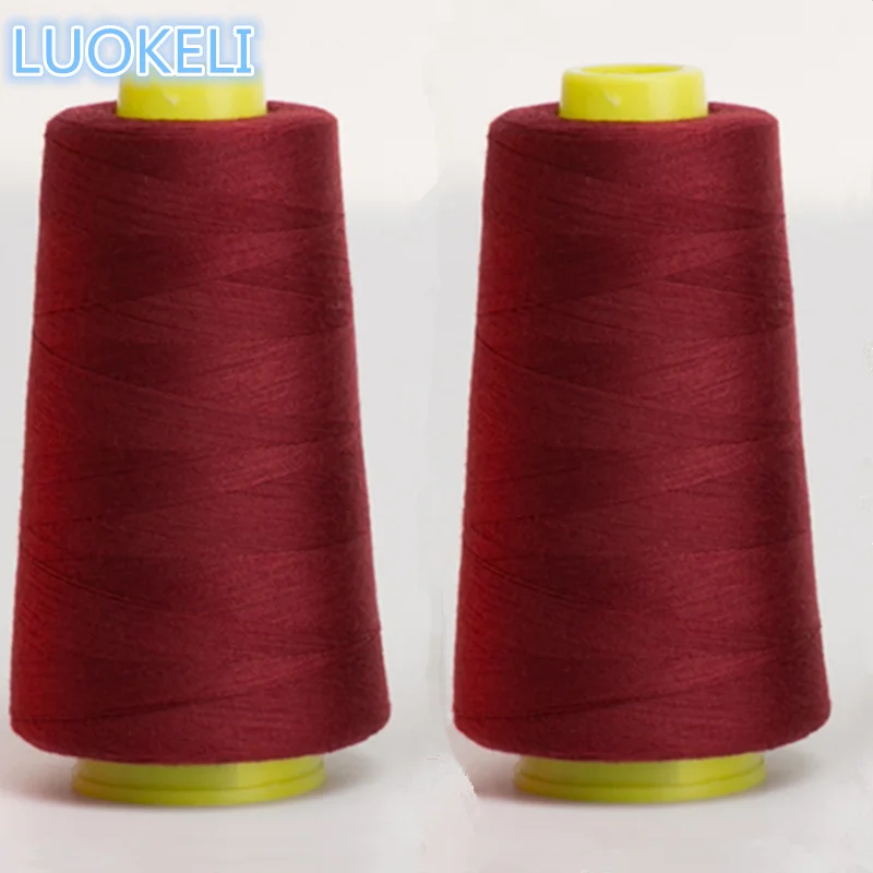 wine red 1 шт. 3000 ярдов полиэфирная нить швейная цветная опционально - Цвет: wine red