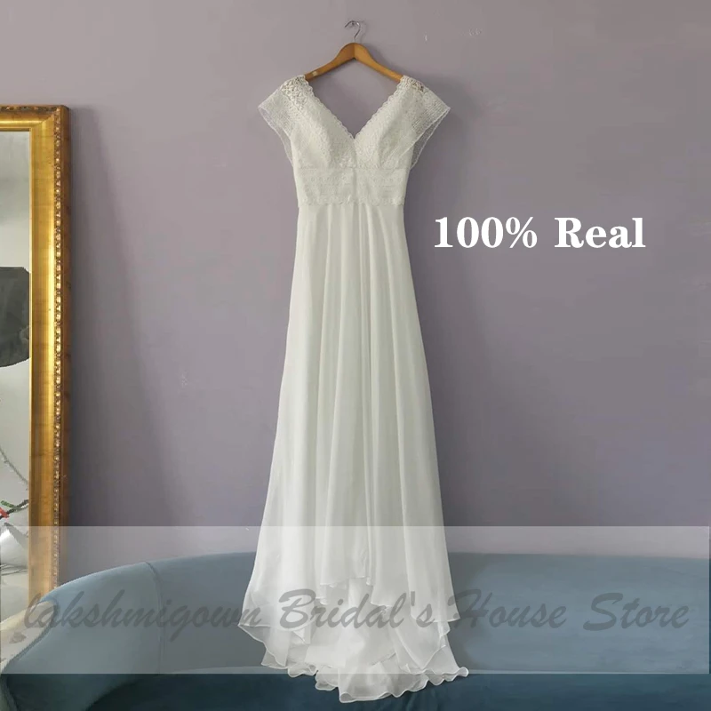 Lakshmigown Винтаж Boho Свадебное Платье пляжное 2020 глубокий v образный вырез на шее