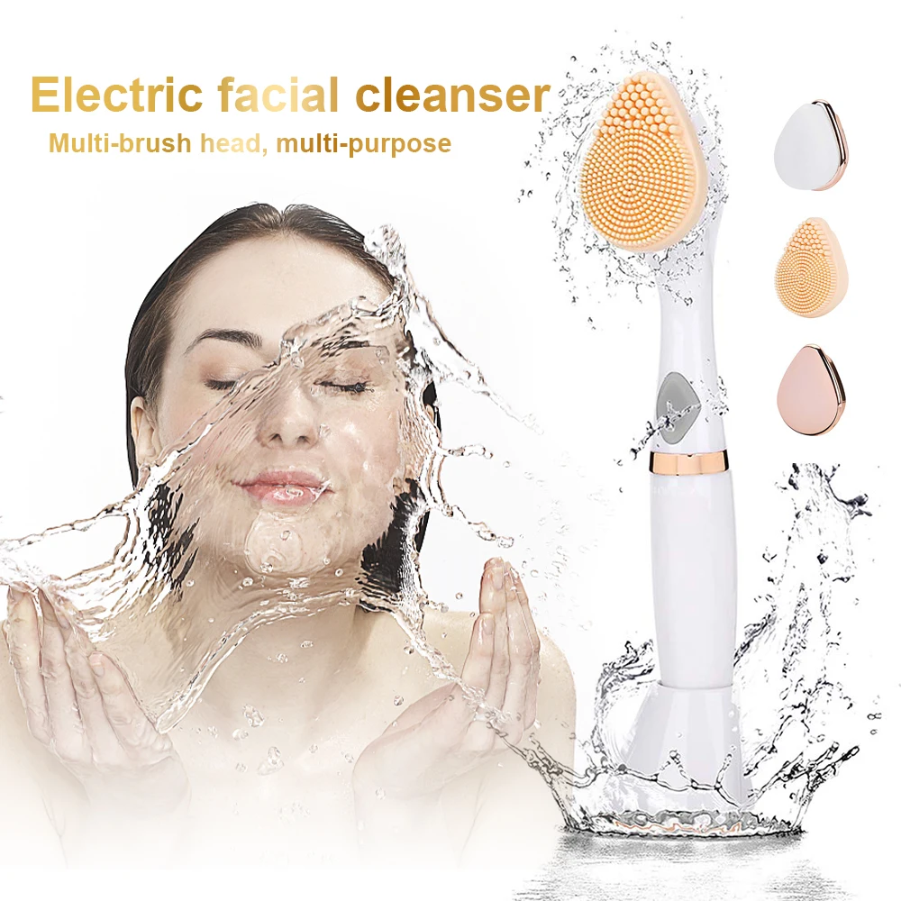 

3 в 1 массажер для очищения лица Инструменты для ухода за кожей лица Водонепроницаемый Многофункциональный 3 и 1 электрическая щетка для очищ...