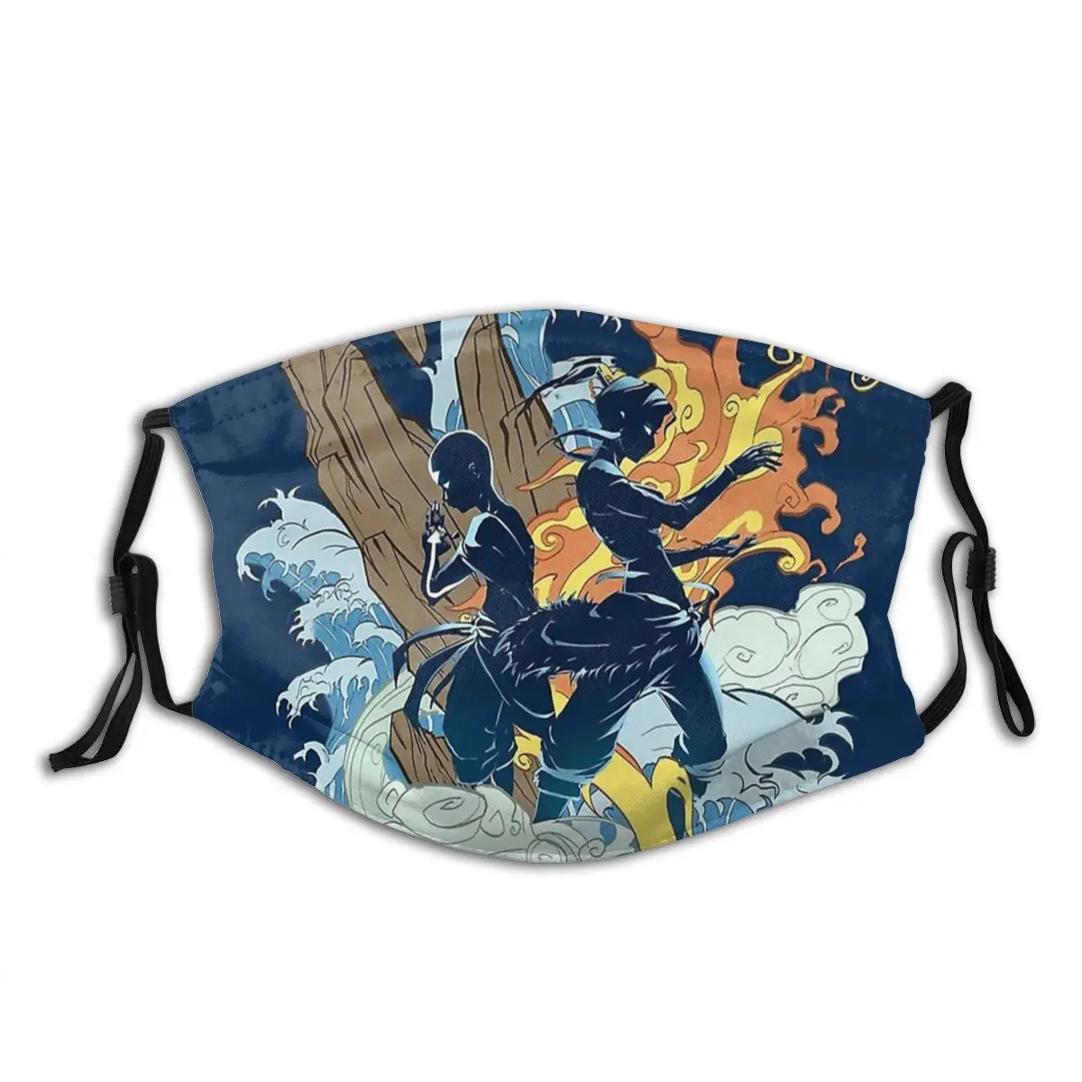 

Avatar Aang And Avatar Korra The Last Airbender Reusable Mouth Face Mask Anti Wind Dust Proof with Filters Earloop Protection