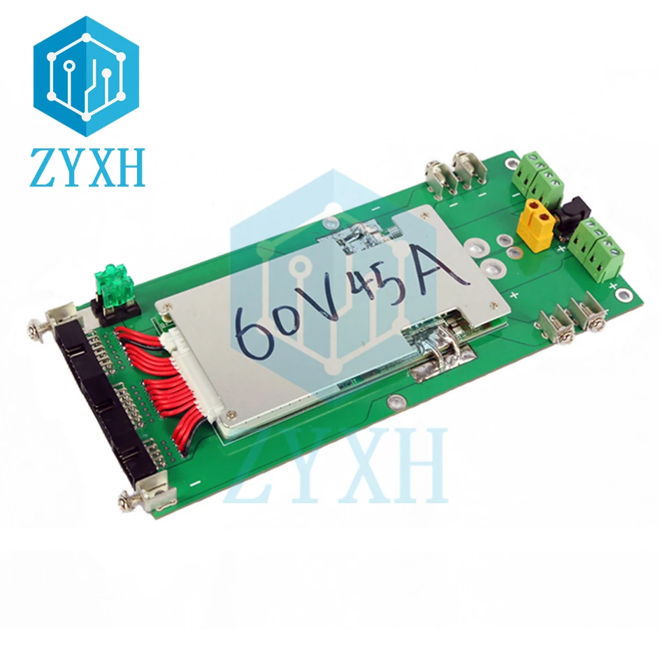 Фото BMS 17S Power Wall 60 в 18650 аккумуляторных батарей, коробка-держатель 45 А, зарядная плата, слой, встроенный блок питания «сделай сам» для электровелос... №4