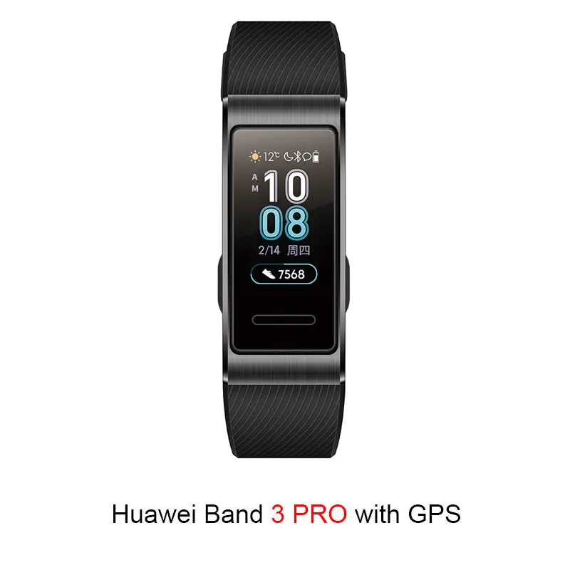 Black Huawei Band 3 PRO браслет Samrt активности сердечного ритма фитнес-трекер Шагомер водонепроницаемый gps монитор - Цвет: Black