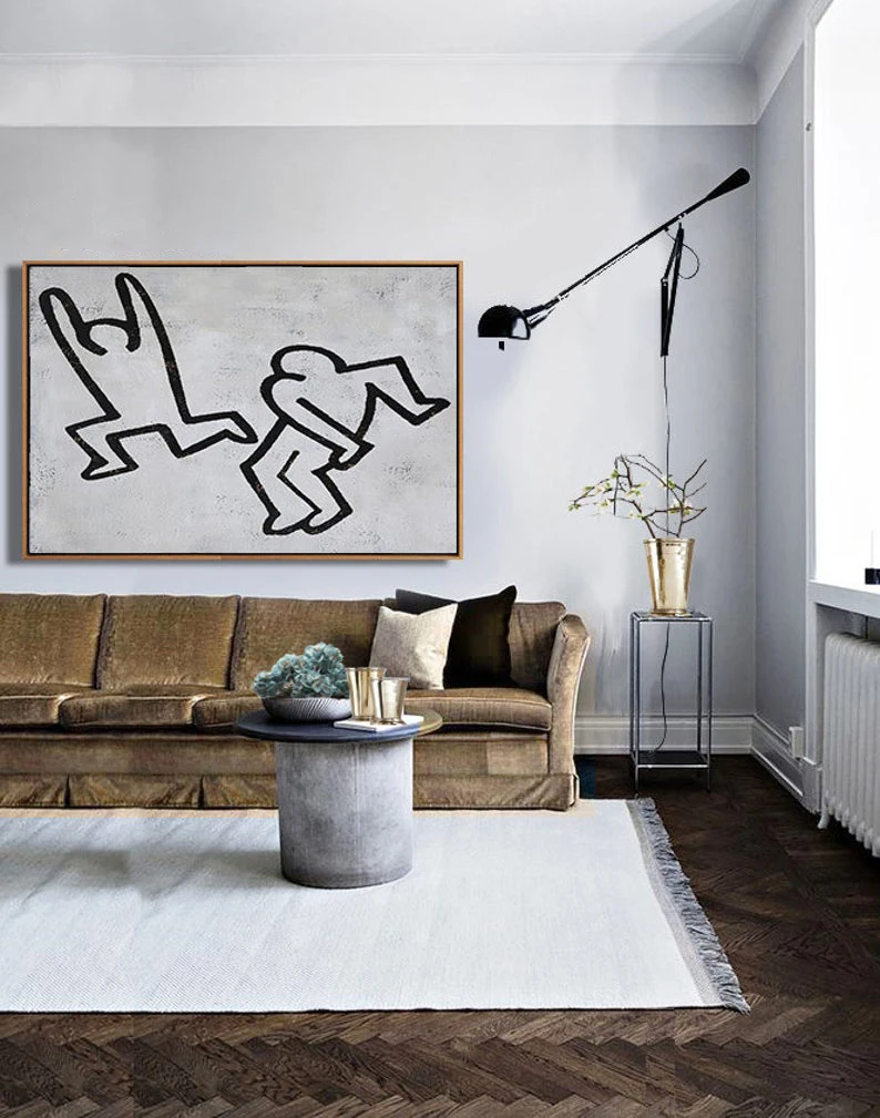 

Large Abstract Art Canvas Painting Large Canvas Wall Art Decor Bedroom Wall Decor Black White Painting Home Decor