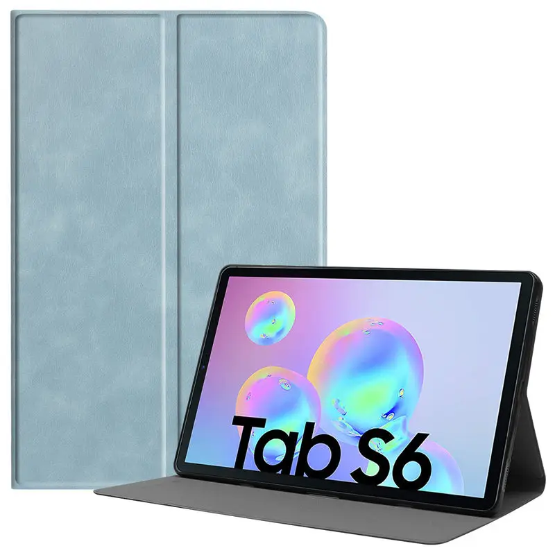 Light blue Чехол для Samsung Galaxy Tab S6 10,5 SM-T860 SM-T865 T860 10," Smart Cover Funda Tablet PU кожаный чехол-подставка+ подарок - Цвет: Light blue