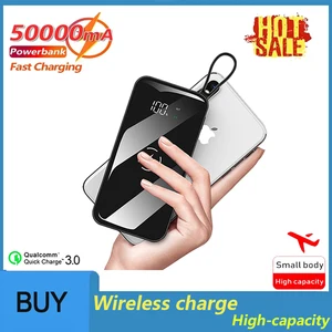 fast charging 50000mah large powerbank digital display outdoor emergency portable phone charger external battery for xiaomi free global shipping