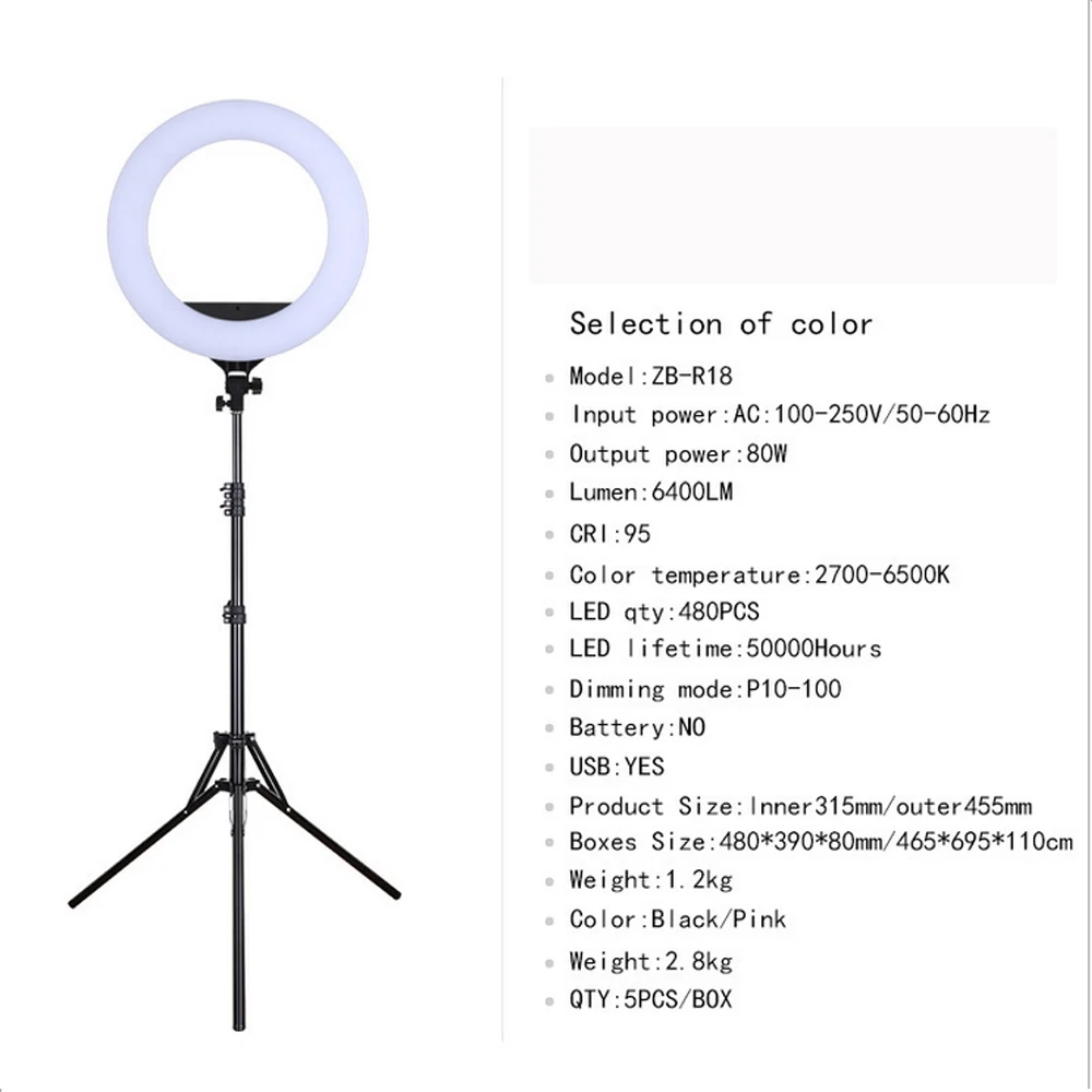 MAMEN 18 дюймов светодиодный светильник для видеосъемки 45 см фотосъемки Youtube прямая