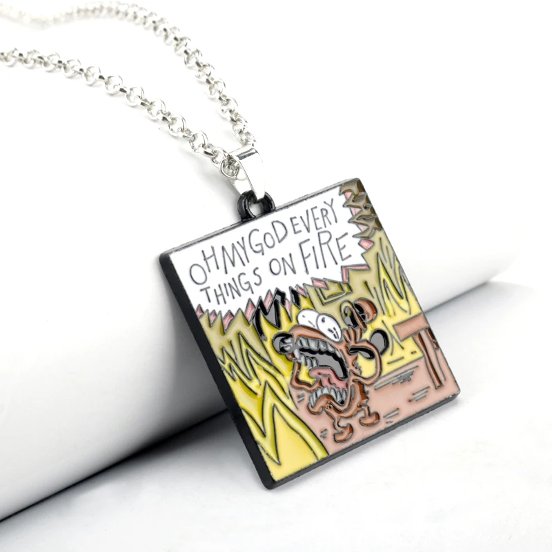 Anime Cartoon This Is Not Fine Everything On Fire Metal Enamel Pendant Keychain Keyrings For Kids Children Women/Men Gift | Украшения и