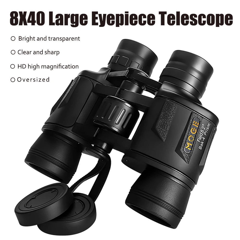 

Бинокль MOGE, большой окуляр 8 х40 дальнего действия, HD телескоп с зумом, оптическое стекло с низсветильник щением, ночное видение, для охоты и к...