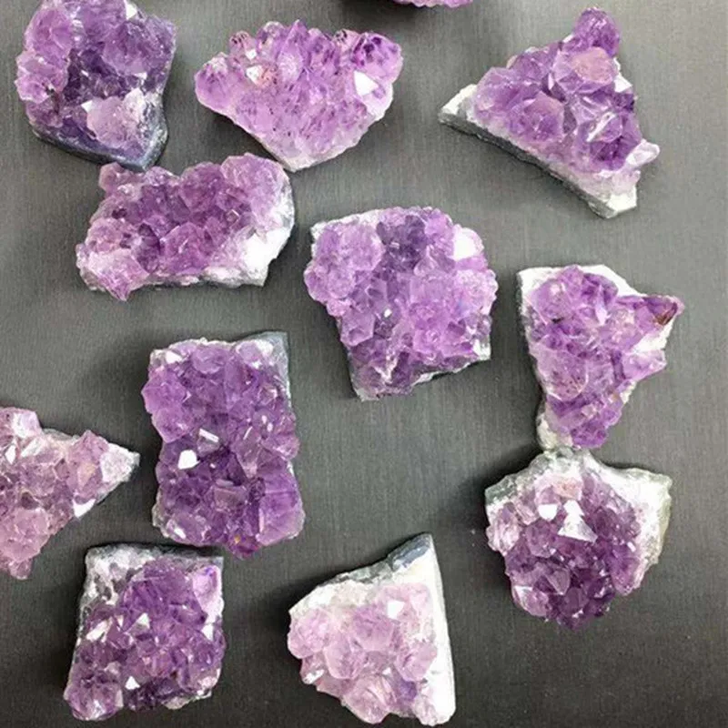 

Natural Raw Amethyst Quartz Purple Crystal Cluster Healing Stones Specimen Home Decoration Crafts Decoration Ornament