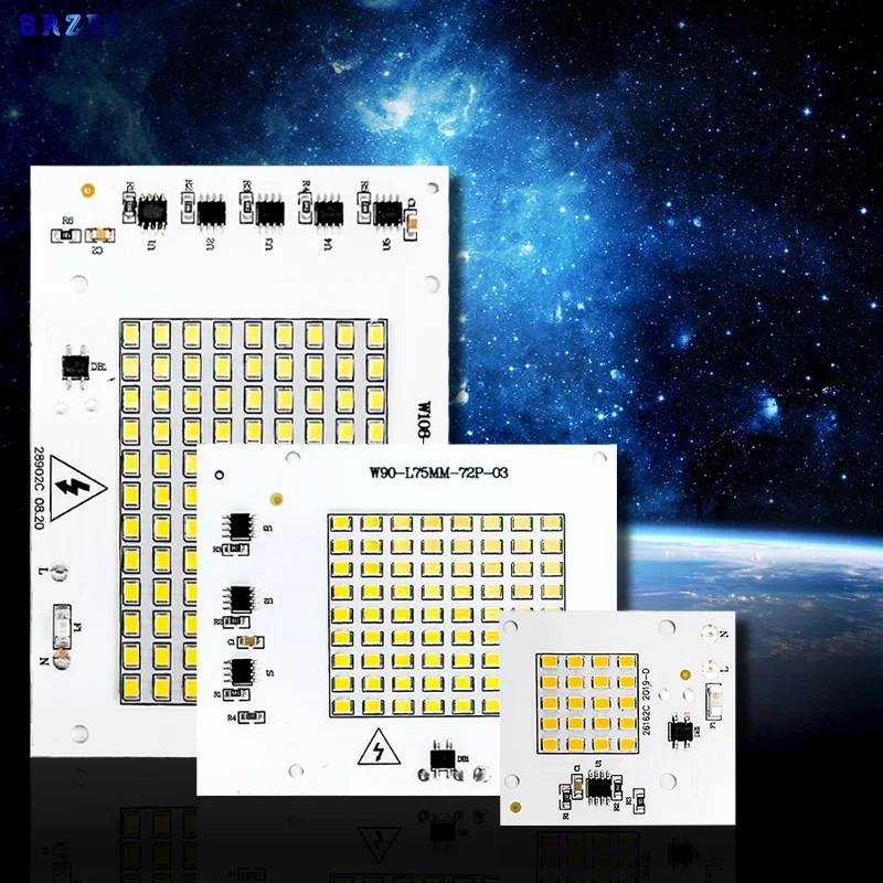 Светодиодный потолочный светильник чип SMD 2835 бусины AC 220V 230V 240V 10W 20W 30W 50W 100 вт DIY для