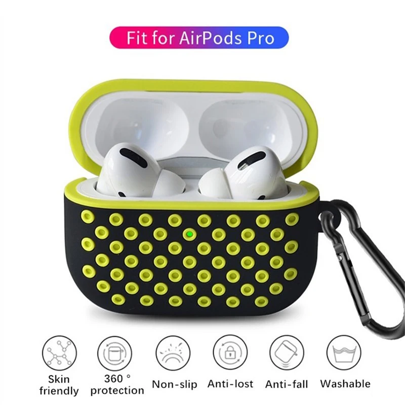 Cover For Airpod Pro Case Shock-proof Honeycomb Double Layer Silicone Protective Hook with Case For Airpods Pro