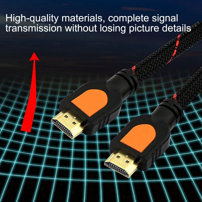 1 фут короткий кабель HDMI для HD TV 3D 1080p One Feet 4 Плетеный золотой | Электроника