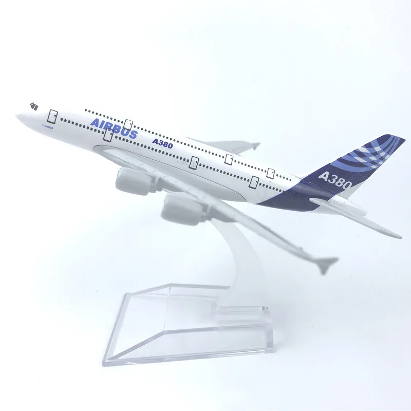 

1/400 16 см детская фотоигрушка A380 литая модель самолета, Коллекционная модель самолета с базовым образованием, детская игрушка, подарок, новин...