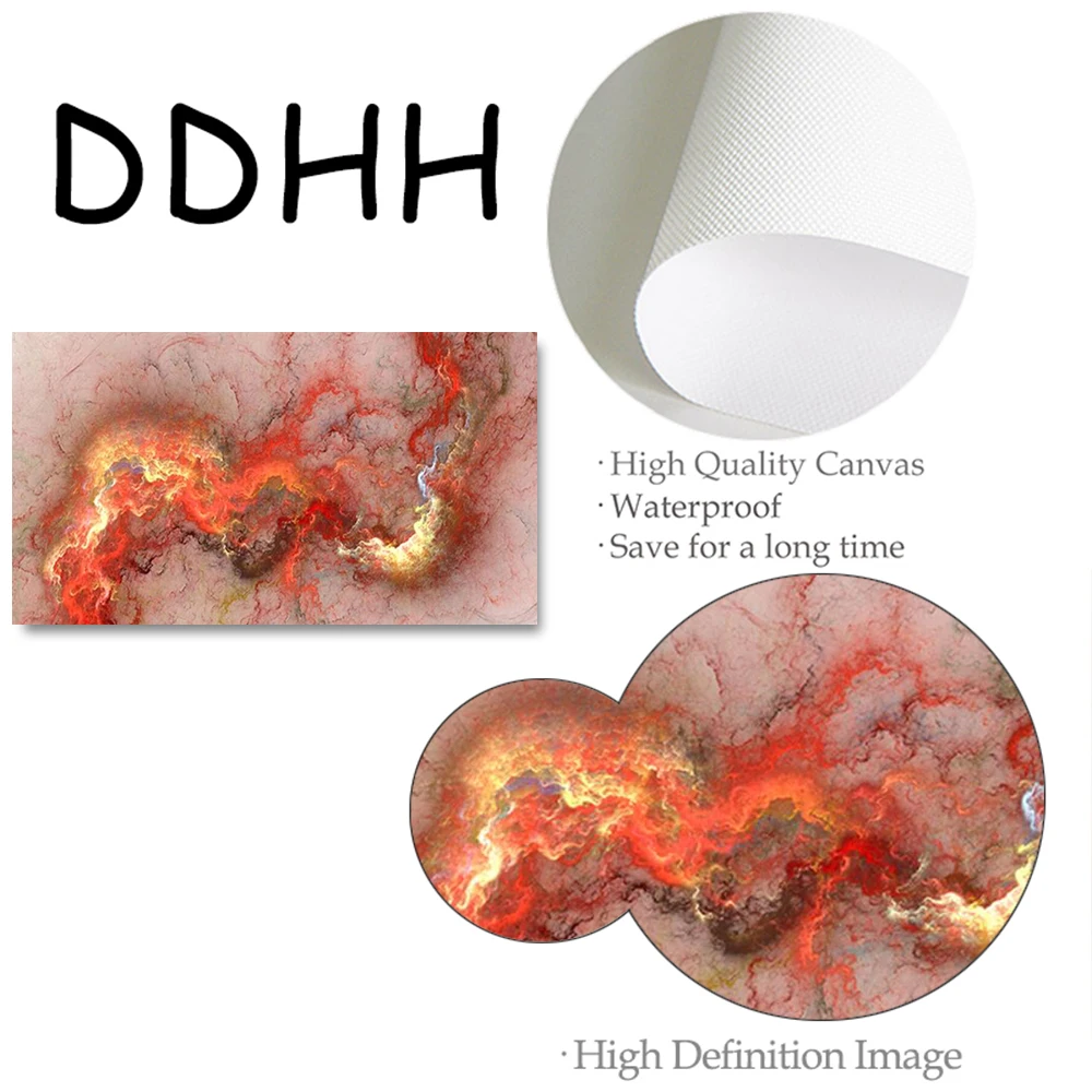 

Bright Cloud Abstract Oil Painting Red Orange Canvas Painting Wall Picture For Living Room Home Decor Modern Art Poster Print