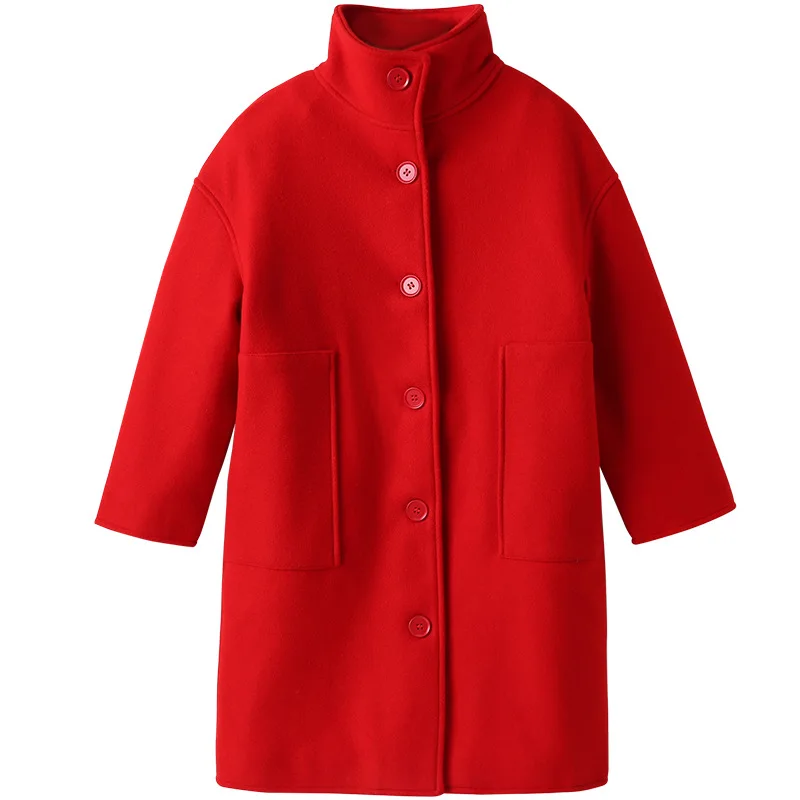 

Boutique Jacket Winter Spring Coat Outerwear Top Children Clothes School Kids Costume Teenage Girl Clothing Woolen Cloth High Qu